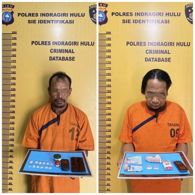 Polres Inhu Gulung 2 Pelaku Peredaraan Narkoba, 12 Paket Ikut Diamankan