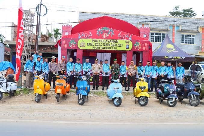 Kendarai Vespa, Kapolres Inhu Cek Posyan dan Pospam Nataru