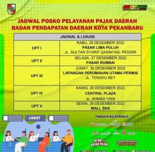 Bapenda Pekanbaru Sediakan Posko Pelayanan PBB-P2 di Lima Lokasi Berikut