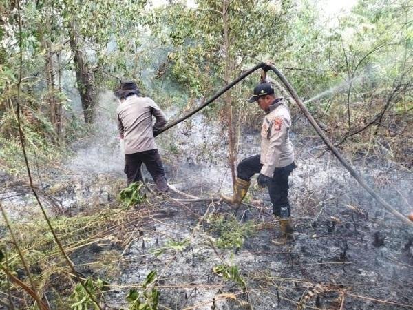 Tim Gabungan Dua Hari Berjibaku Padamkan Karhutla di Bengkalis