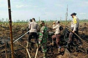 Berhasil Dipadamkan, Petugas Lakukan Pendinginan Karhutla di Teluk Makmur Dumai