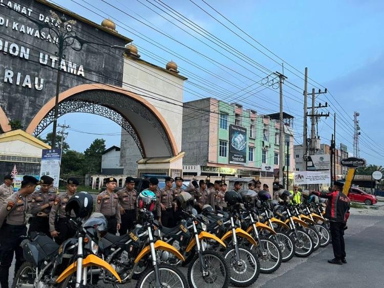 Samapta Polresta Pekanbaru Gelar Operasi Anti Balap Liar di Sekitaran Stadion