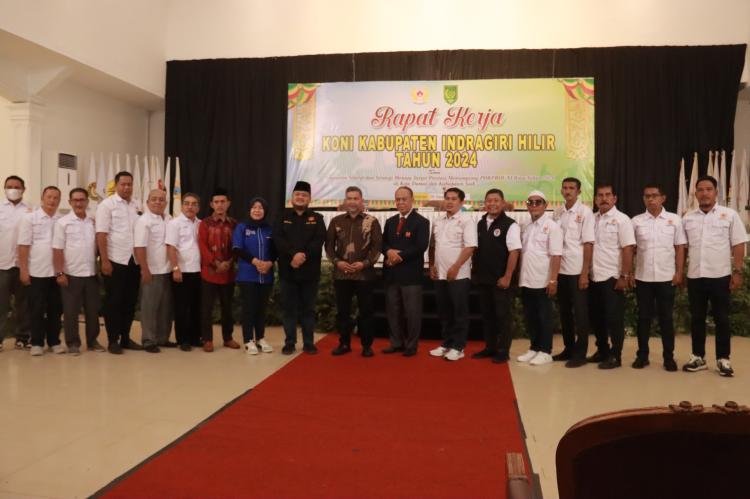 Pj Bupati Inhil Resmi Membuka Rapat Kerja KONI Kabupaten Inhil Tahun 2024