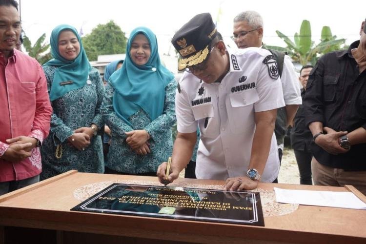 SPAM Sungai Salak Inhil Diresmikan, Warga Bersyukur Dapat Air Bersih